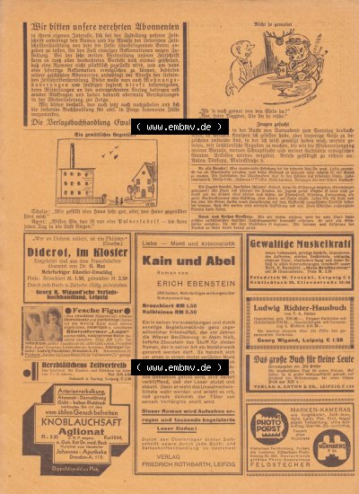 Weimarer Republik „Illustrierte Roman-Welt“ 1931, Heft 40, 4. Jahrgang, Wir bitten unsere verehrten Abonnenten, Hier die 2.... Sammlung