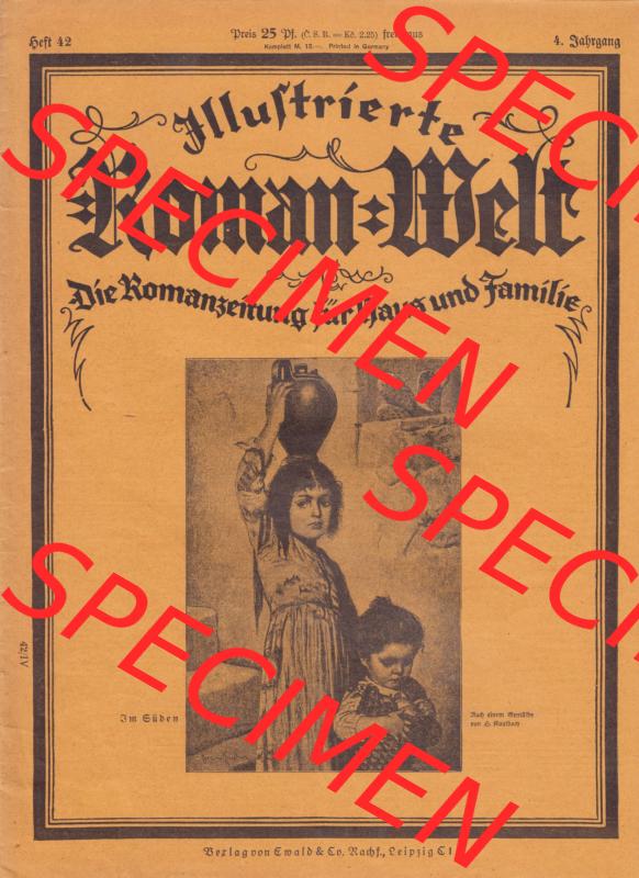 Weimarer Republik „Illustrierte Roman-Welt“ 1931, Heft 42, 4. Jahrgang, Titel im Süden, Zum Herunterladen steht das Cover / Titelblatt... Sammlung