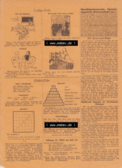 Weimarer Republik „Illustrierte Roman-Welt“ 1931, Heft 44, 4. Jahrgang, Lustige Ecke, Die Romanzeitung für Haus und Familie,... Sammlung