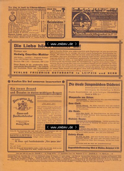 Weimarer Republik „Illustrierte Roman-Welt“ 1931, Heft 58, 4. Jahrgang, Die Romanzeitung für Haus und Familie, Hier die 2.... Sammlung