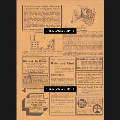 Weimarer Republik „Illustrierte Roman-Welt“ 1931, Heft 40, 4. Jahrgang, Wir bitten unsere verehrten Abonnenten, Hier die 2. Seite der Deutschen... Sammlung
