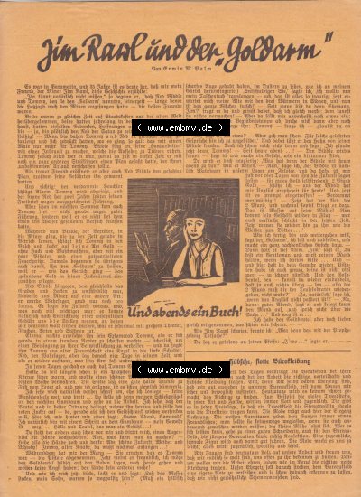 Weimarer Republik „Illustrierte Roman-Welt“ 1931, Heft 55, 4. Jahrgang, Kurz-Roman Jim Rail und der Goldarm, Hier die 2. Seite... Sammlung