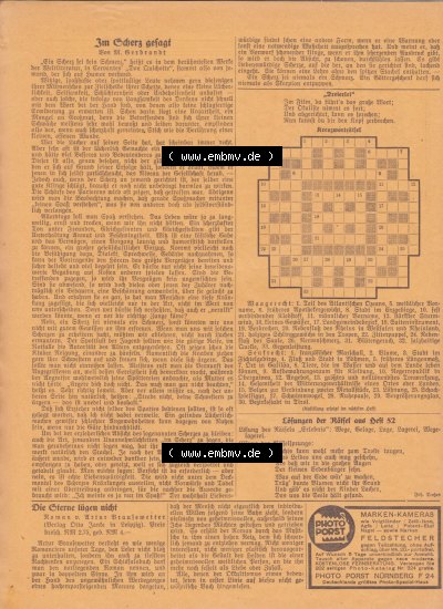Weimarer Republik „Illustrierte Roman-Welt“ 1931, Heft 53, 4. Jahrgang, Im Schwerz gefragt, Hier die 2. Seite der Deutschen... Sammlung