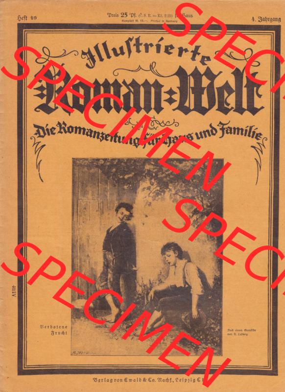 Weimarer Republik „Illustrierte Roman-Welt“ 1931, Heft 40, 4. Jahrgang, Verbotene Frucht, nach einen Gemälde mit Zwei Jungen als Motiv,... Sammlung