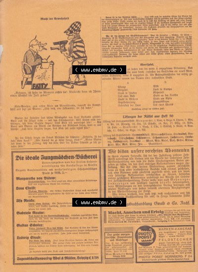 Weimarer Republik „Illustrierte Roman-Welt“ 1931, Heft 51, 4. Jahrgang, Macht der Gewohnheit, Hier die 2. Seite der Deutschen... Sammlung