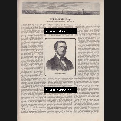 Der wahre Jacob Satire 1908, Heft 575, Satire Seite 5893, Wilhelm Weitling. Zum Thema Deutsches Kaiserreich Satire. Hier befindet sich eine von 16 Seiten der Satire-Zeitschrift... Sammlung