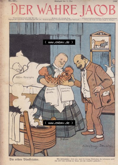 Satire 1908, Heft 569, Seite 5801, Die ersten Blodfrüchte, Der Wahre Jacob Sammlung