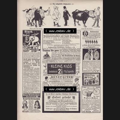 Der wahre Jacob Satire 1908, Heft 574, Satire Seite 5886, Kaiserreich - Der Missglückte Kuh-Handel. Zum Thema Deutsches Kaiserreich nach 20 Jahren Regierung. Hier befindet... Sammlung