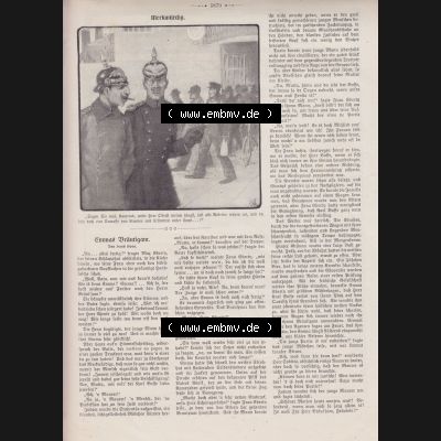 Der wahre Jacob Satire 1908, Satire im Heft 573, Seite 5870, Soldaten, Sagen Sie mal, Kamerad, unser Herr Oberst meinte Jüngst.... Hier... Sammlung
