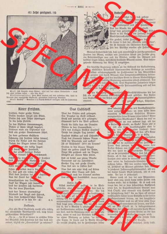 Der wahre Jacob Satire 1908, Heft 575, Satire Seite 5896, Sehr geeignet, Hobelspäne. Zum Thema Deutsches Kaiserreich Satire. Hier befindet sich eine von 16 Seiten... Sammlung