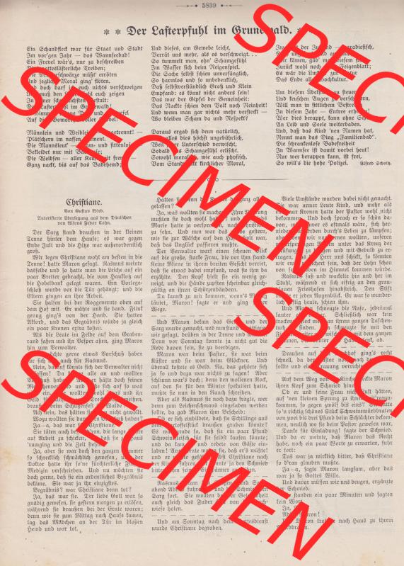 Der wahre Jacob Satire 1908, Heft 571, Satire Seite 5839, Brunnenwald. Hier befindet sich eine von 16 Seiten der Satire-Zeitschrift Der Wahre Jacob im online Katalog und online... Sammlung