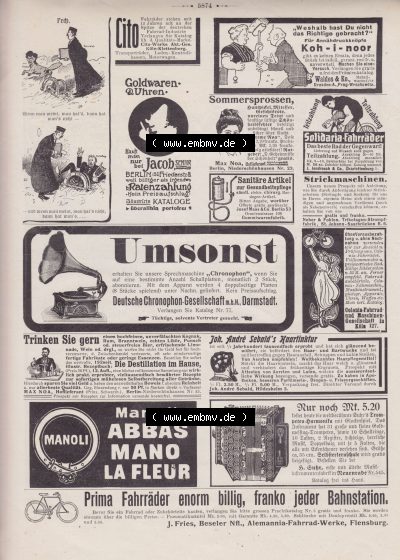 Satire im Heft 573, Seite 5874, Pech, und Werbung im wahren Jacob, Satire-Zeitschrift „Der wahre Jacob“ im online Katalog... Sammlung