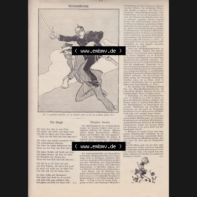 Der wahre Jacob Satire 1908, Heft 569, Seite 5808, Germanisierung. Hier befindet sich eine von 16 Seiten der Satire-Zeitschrift Der Wahre Jacob im online Katalog und online Datenbank... Sammlung