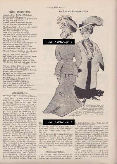 Heft 575, Satire Seite 5899, Wies gemacht wird, Die Frau des Parlamentariers, Deutsches Kaiserreich Satire, Der Wahre Jacob Sammlung