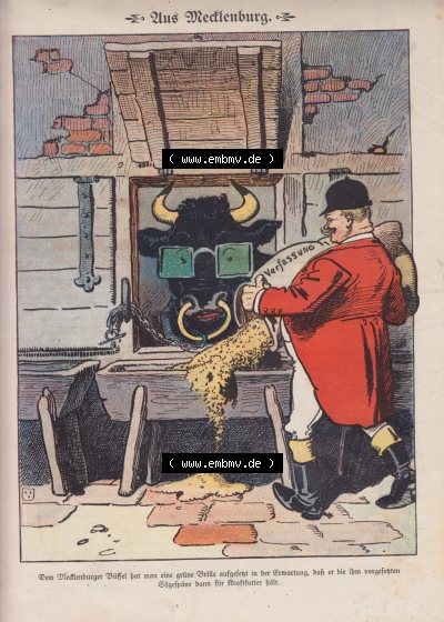 Heft 572, Seite 5852, Aus Mecklenburg, Der Wahre Jacob 1908 Nr. 572 Sammlung