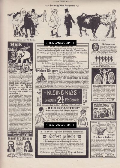 Heft 574, Satire Seite 5886, Kaiserreich - Der Missglückte Kuh-Handel, Deutsches Kaiserreich nach 20 Jahren Regierung, Der Wahre... Sammlung