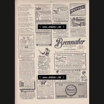 Der wahre Jacob Satire 1908, Heft 572, Seite 5862, Werbung im wahren Jacob. Hier befindet sich eine von 16 Seiten der Satire-Zeitschrift Der Wahre Jacob 1908 Nr. 572 im... Sammlung