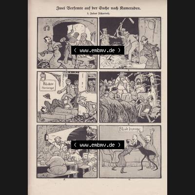 Der wahre Jacob Satire 1908, Heft 572, Seite 5858, Zwei auf der suche nach Kameraden. Hier befindet sich eine von 16 Seiten der Satire-Zeitschrift Der Wahre Jacob 1908 Nr.... Sammlung