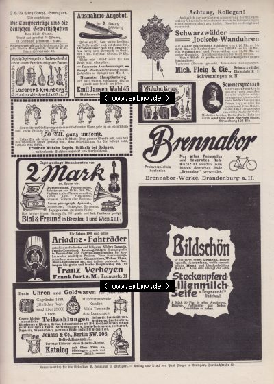 Satire im Heft 573, Seite 5876, Werbung im Jacob, ua. Schwarzwälder Jockele-Wanduhren, Satire-Zeitschrift „Der wahre Jacob“... Sammlung