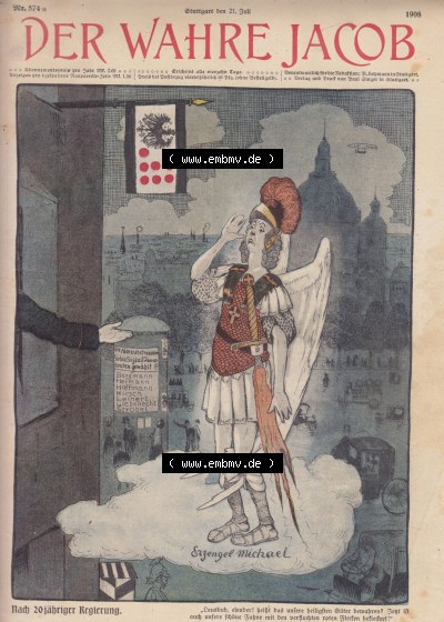 Heft 574, Satire Seite 5877, Kaiserreich nach 20 Jahren Regierung, Erzengel Michael, Deutsches Kaiserreich nach 20 Jahren Regierung,... Sammlung