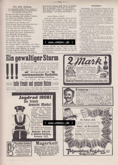 Heft 571, Satire Seite 5844, Die böse Zeitung, Briefkasten, Der Wahre Jacob Sammlung
