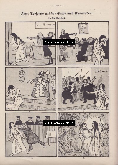 Heft 572, Seite 5859, Zwei auf der suche nach Kameraden, Der Wahre Jacob 1908 Nr. 572 Sammlung