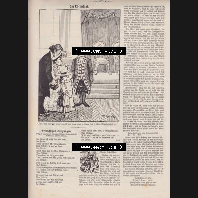 Der wahre Jacob Satire 1908, Heft 574, Satire Seite 5882, Im Thronfall. Zum Thema Deutsches Kaiserreich nach 20 Jahren Regierung. Hier befindet sich eine von 12 Seiten der... Sammlung