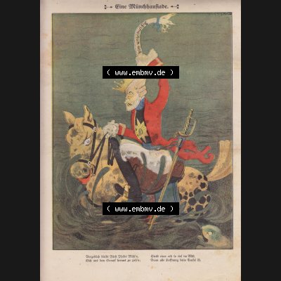 Der wahre Jacob Satire 1908, Heft 571, Satire Seite 5836, Münchhausen, Eine Münchhausiade. Hier befindet sich eine von 16 Seiten der Satire-Zeitschrift Der Wahre... Sammlung