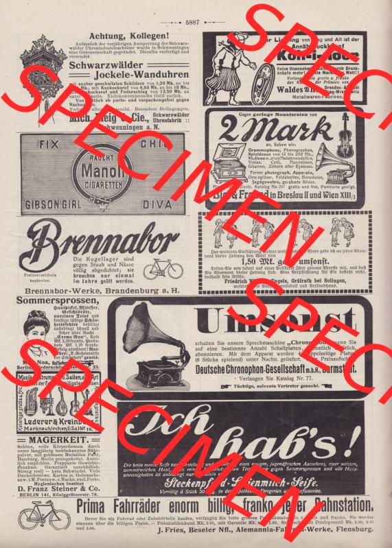 Der wahre Jacob Satire 1908, Heft 574, Satire Seite 5887, Achtung Kollege, und Werbung im Jacob. Zum Thema Deutsches Kaiserreich nach 20 Jahren Regierung. Hier befindet... Sammlung