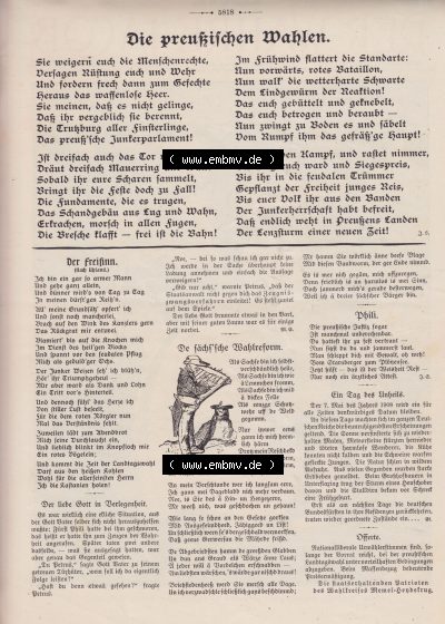 Satire 1908, Heft 570, Seite 5818, Die preußischen Wahlen, Der Wahre Jacob Sammlung