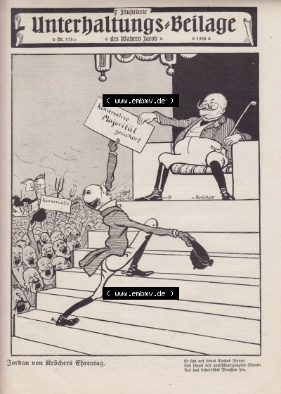 Satire im Heft 573, Seite 5869, Unterhaltungs-Beilage Nr. 573, Satire-Zeitschrift „Der wahre Jacob“ im online Katalog und... Sammlung