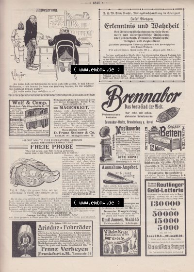 Heft 571, Satire Seite 5846, Aufbesserung und Werbung im Wahren Jacob, Der Wahre Jacob Sammlung