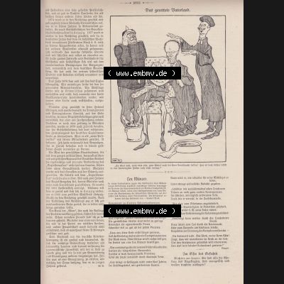 Der wahre Jacob Satire 1908, Heft 572, Seite 5855, Das gerettete Vaterland, Kaiserreich. Hier befindet sich eine von 16 Seiten der Satire-Zeitschrift Der Wahre Jacob 1908... Sammlung