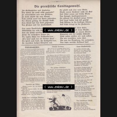 Der wahre Jacob Satire 1908, Heft 572, Seite 5850, Die preußische Landtagswahl. Hier befindet sich eine von 16 Seiten der Satire-Zeitschrift Der Wahre Jacob 1908 Nr.... Sammlung