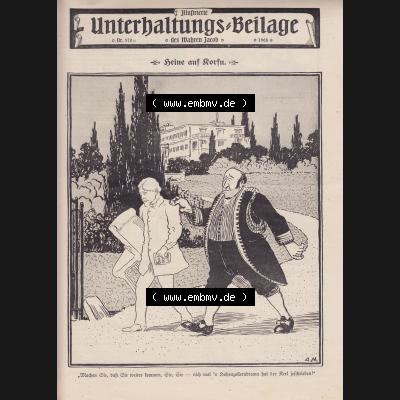 Der wahre Jacob Satire 1908, Heft 570, Seite 5821, Unterhaltungs-Beilage, Heine auf Korsu. Hier befindet sich eine von 16 Seiten der Satire-Zeitschrift Der Wahre Jacob im... Sammlung