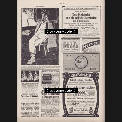 Der wahre Jacob Satire 1908, Heft 570, Seite 5831, Aussichtsvoll. Hier befindet sich eine von 16 Seiten der Satire-Zeitschrift Der Wahre Jacob im online Katalog und online Datenbank... Sammlung