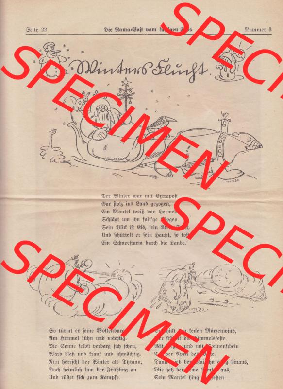 Die Rama-Post vom lustigen Fips, 1929, 1930, 5. Jahrgang, Nr. 3, Seite 22, Winter Flüngt. Die Digitalen JPG-Bilder der digitalisierten Zeitschrift... Sammlung