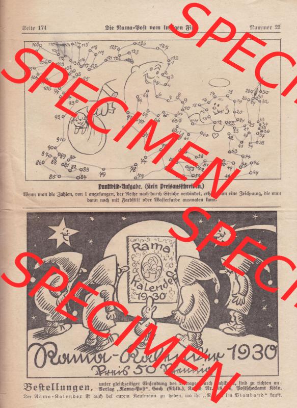 Die Rama-Post vom lustigen Fips, 1929, 1930, 5. Jahrgang, Nr. 22, Pützlipütz, Willi Damm - Kistritz, Seite 174. Die Digitalen JPG-Bilder... Sammlung
