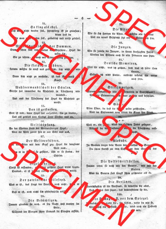 Morgenblatt 1832, 4 Januar, Nr. 2, Seite 6, Literatur-Blatt. Das Digitale Bild / Foto der relativ wertvollen „Morgenblatt für gebildete Stände“-Zeitschrift... Sammlung