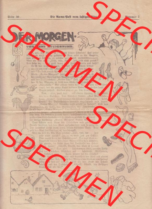 Die Rama-Post vom lustigen Fips, 1929, 1930, 5. Jahrgang, Nr. 7, Seite 50, Der Morgen, von Hans Holdermund. Die Digitalen JPG-Bilder der digitalisierten... Sammlung
