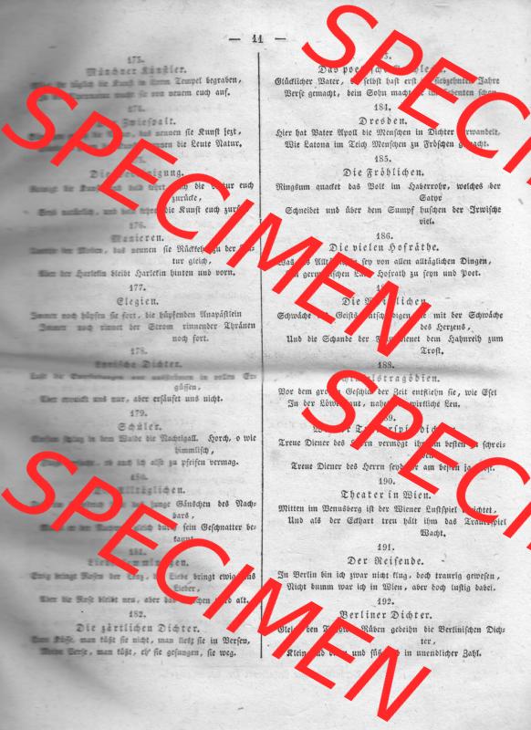 Morgenblatt 1832, 6 Januar, Nr. 3, Seite 11, Literatur-Blatt, Das poetische Geschlecht, Die vielen Hofräte und andere. Das Digitale Bild / Foto... Sammlung