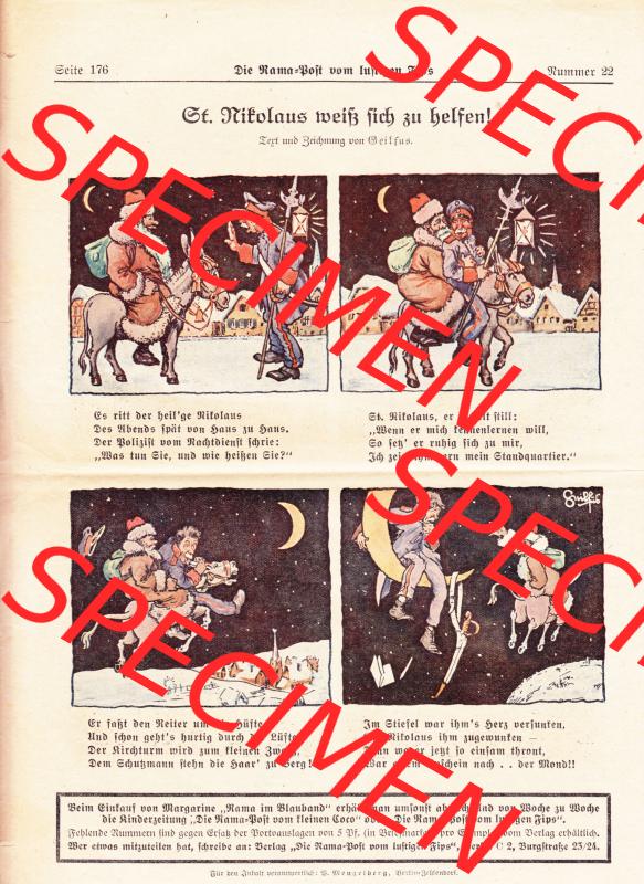 Die Rama-Post vom lustigen Fips, 1929, 1930, 5. Jahrgang, Nr. 22, Pützlipütz, Willi Damm - Kistritz, Seite 176. Die Digitalen JPG-Bilder... Sammlung