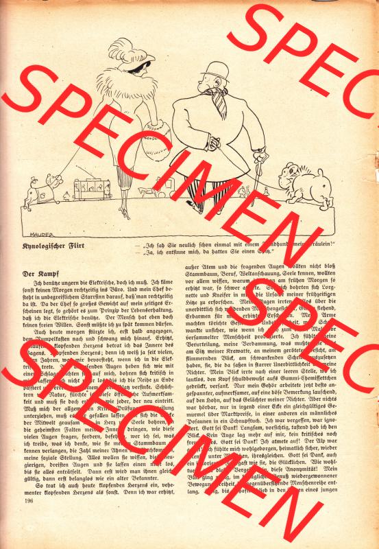 Meggendorfer-Blätter 1920, Nr. 1552, Seite 196, Ikonologischer Flirt. Die Digitalen JPG-Bilder der digitalisierten Zeitschrift „Meggendorfer-Blätter“... Sammlung