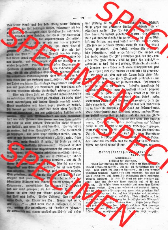 Morgenblatt 1832, 6 Januar, Nr. 5, Seite 19, Artikel „Der Politiker“. Das Digitale Bild / Foto der relativ wertvollen „Morgenblatt... Sammlung