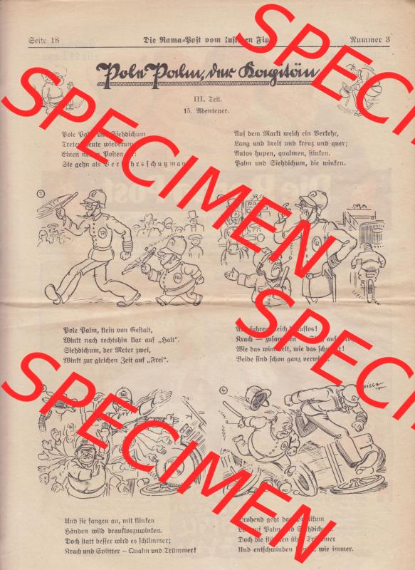 Die Rama-Post vom lustigen Fips, 1929, 1930, 5. Jahrgang, Nr. 3, Seite 18, III. Teil, 15. Abenteuer. Die Digitalen JPG-Bilder... Sammlung