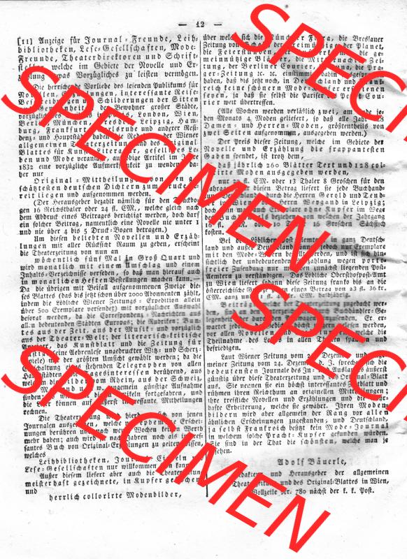 Morgenblatt 1832, Sonnabend 28 Januar, Nr. 5, Seite 12, Intelligenz-Blatt, Die Wirkung von Arzneimittel und Gifte. Das Digitale Bild / Foto der relativ wertvollen... Sammlung