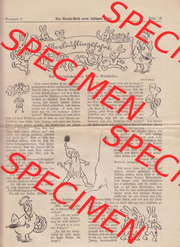 Die Rama-Post vom lustigen Fips, 1929, 1930, 5. Jahrgang, Nr. 3, Seite 19, Ein Ostermärchen, Frühling. Die Digitalen JPG-Bilder... Sammlung