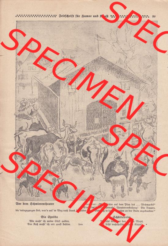 Meggendorfer-Blätter 1919, Nr. 1442, vom 15. August 1919 Seite 99, Vor dem Schmierentheater. Die Digitalen JPG-Bilder der digitalisierten Zeitschrift „Meggendorfer-Blätter“... Sammlung