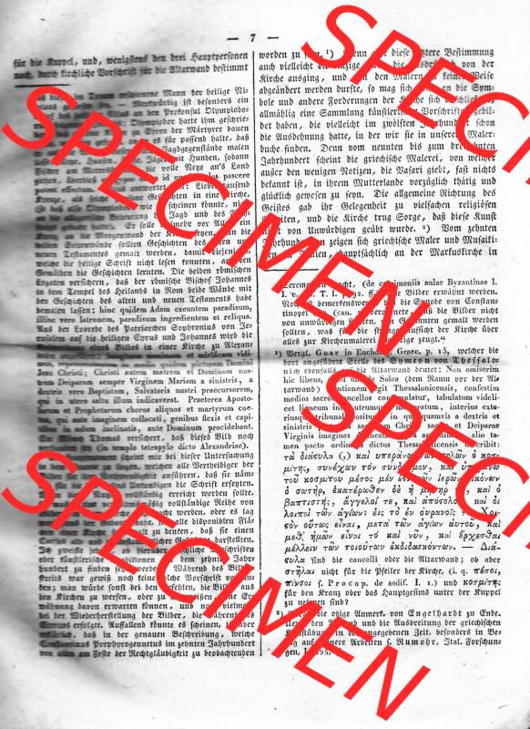Morgenblatt 1832, 5 Januar, Nr. 2, Seite 7, Kunst, Nachricht über ein neugriechisches Malerbuch. Das Digitale Bild / Foto der relativ wertvollen „Morgenblatt... Sammlung