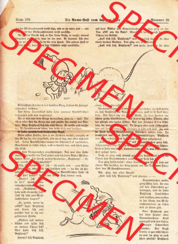 Die Rama-Post vom lustigen Fips, 1929, 1930, 5. Jahrgang, Nr. 22, Pützlipütz, Willi Damm - Kistritz, Seite 170. Die Digitalen JPG-Bilder... Sammlung